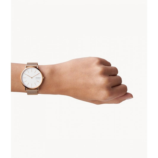 Signature Rose-Tone Steel Mesh Watch