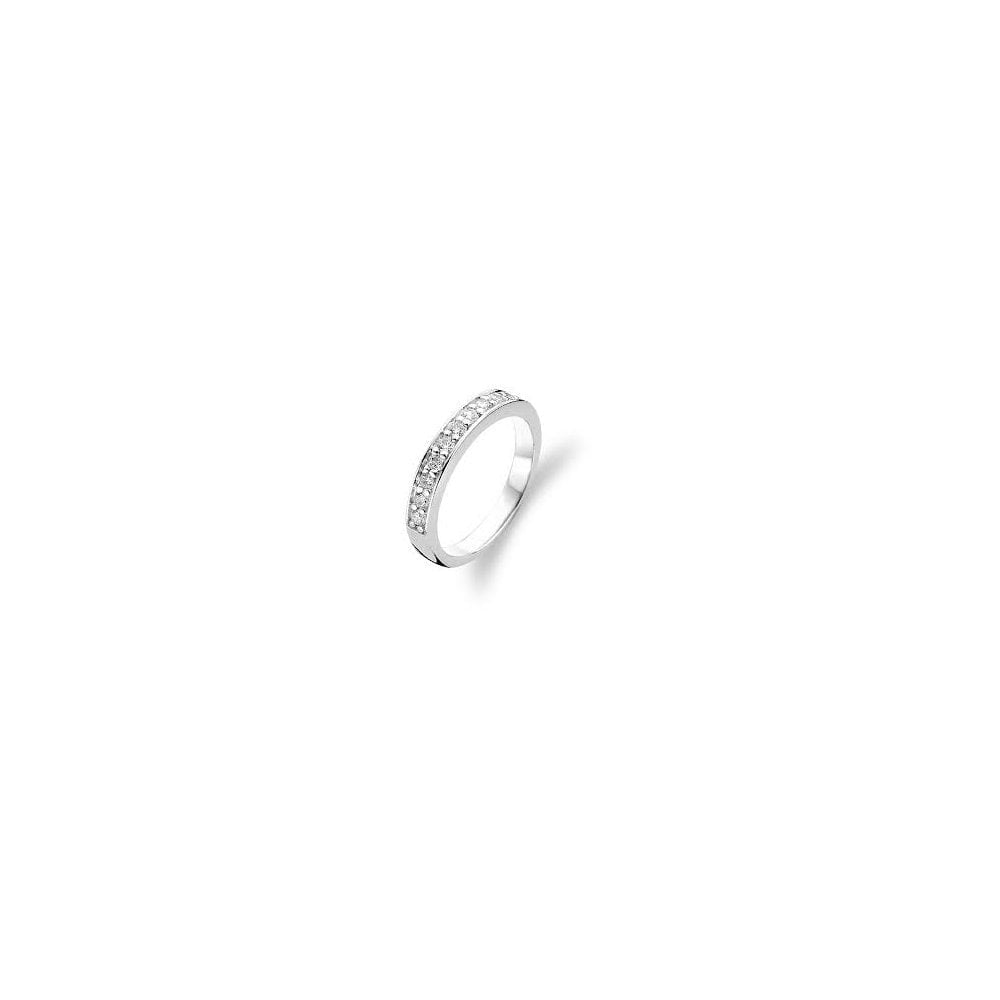 Silver Milano Cubic Zirconium Half-Eternity Band Ring