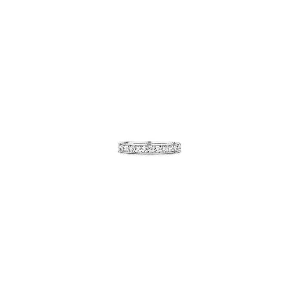 Silver Milano Cubic Zirconium Half-Eternity Band Ring