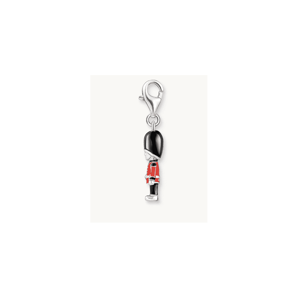 Silver charm pendant LONDON royal guard with cold enamel
