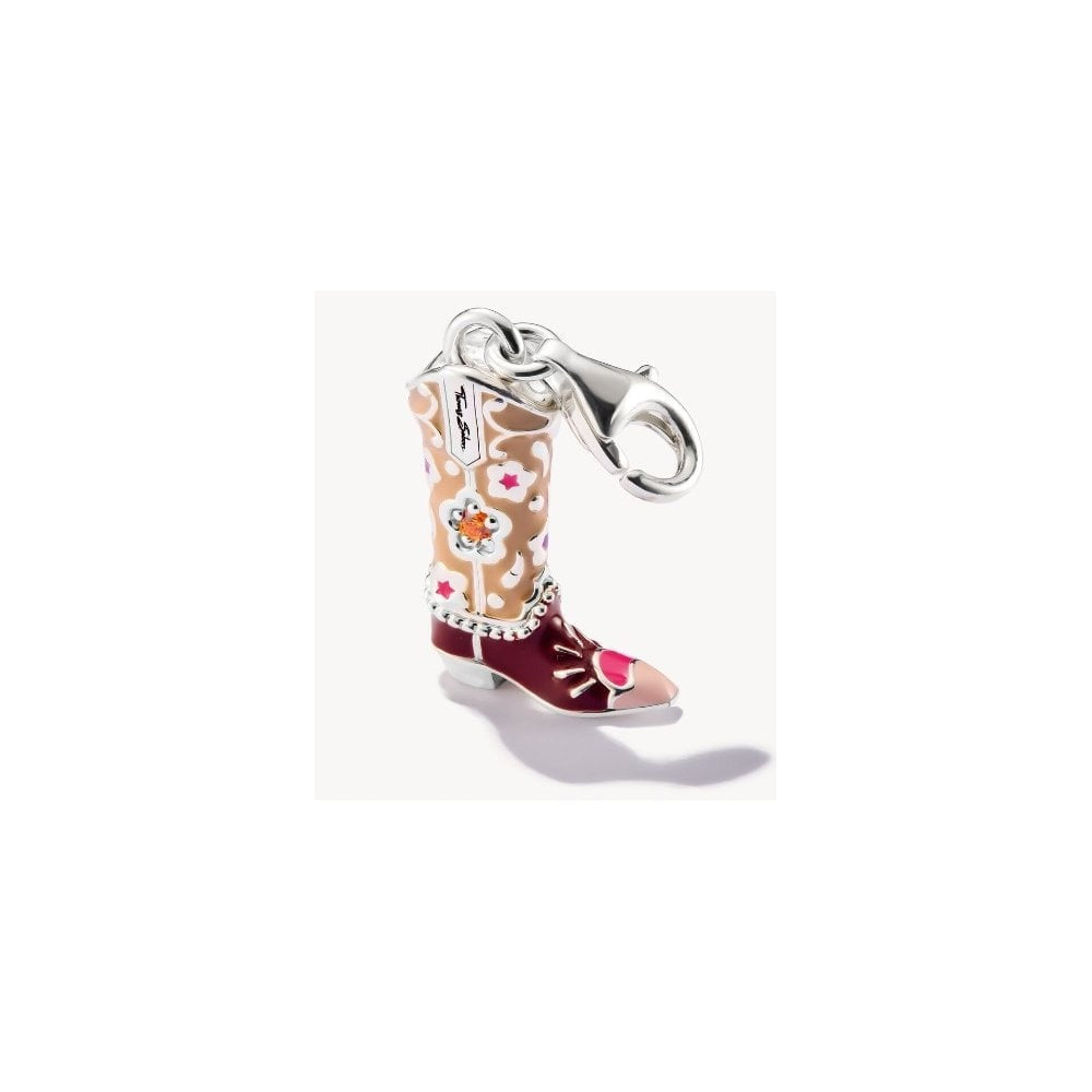 Silver charm pendant cowboy boot