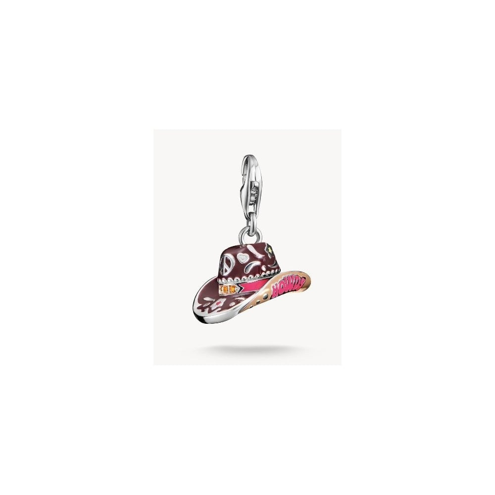 Silver charm pendant cowboy hat