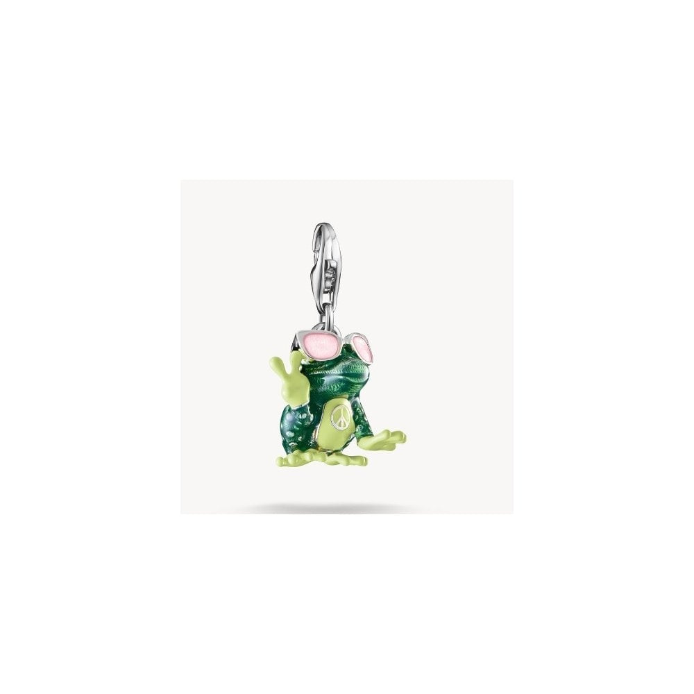 Silver charm pendant frog 