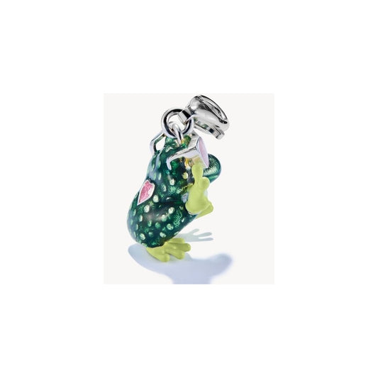 Silver charm pendant frog 