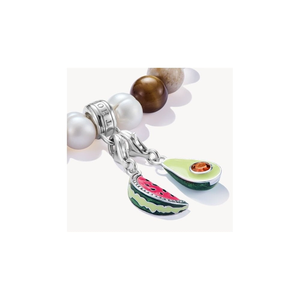 Silver charm pendant watermelon