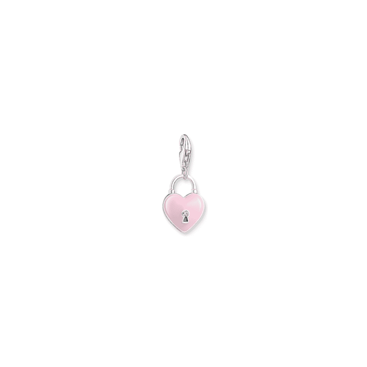 Silver charm pendant with three-dimensional heart 