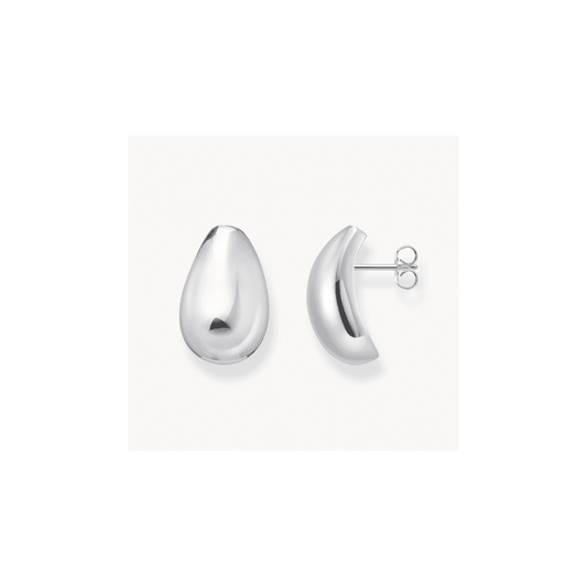 Silver earrings in drop shape