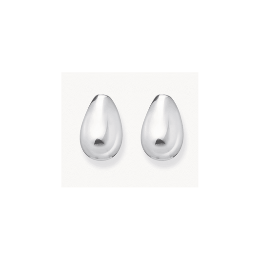 Silver earrings in drop shape