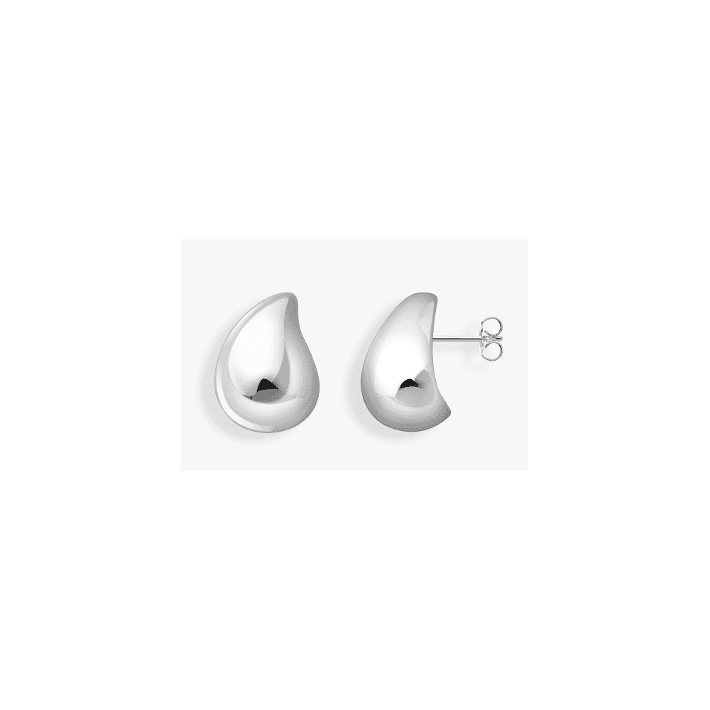 Silver earrings in organic drop-shape