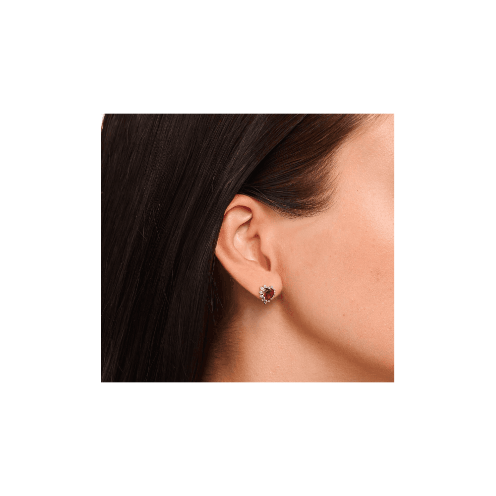 Silver heart earrings Romance 