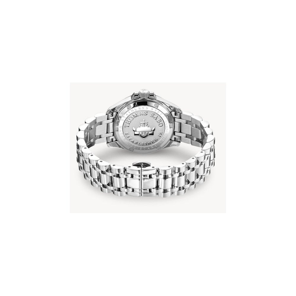 Silver ladies' watch Divine Jewellery Stone with green malachite
