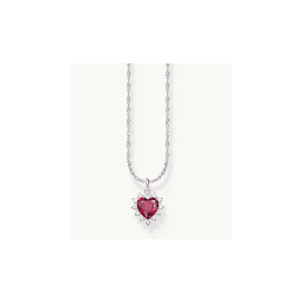 Silver necklace with heart pendant Romance