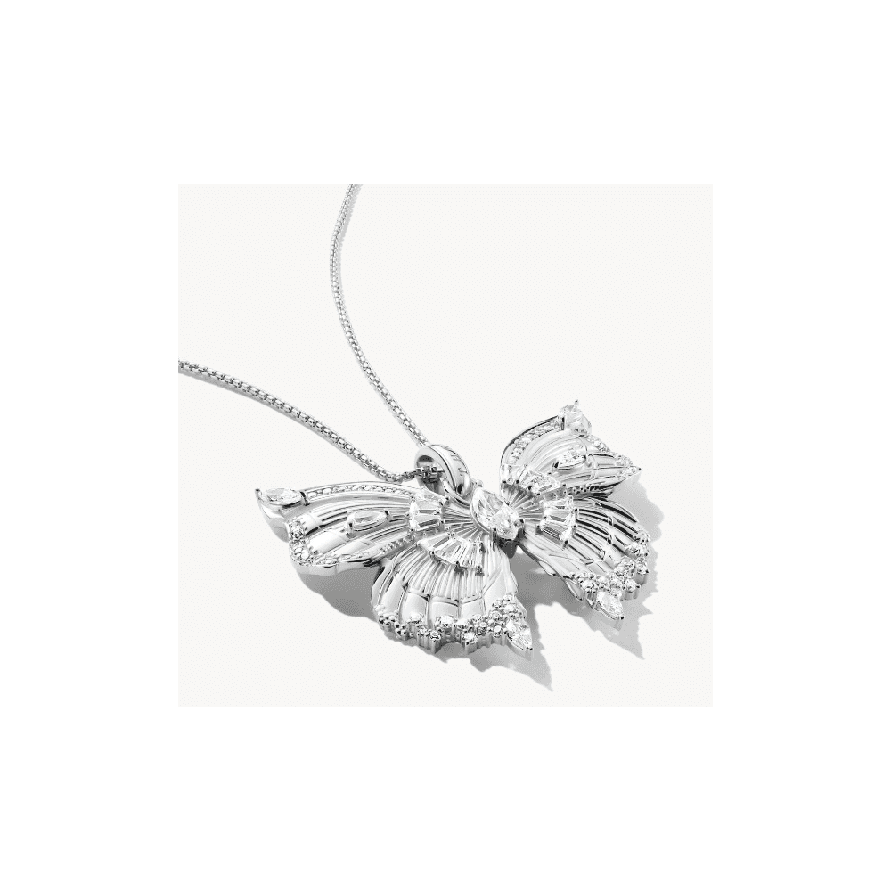 Silver pendant Butterfly Paradise with stones