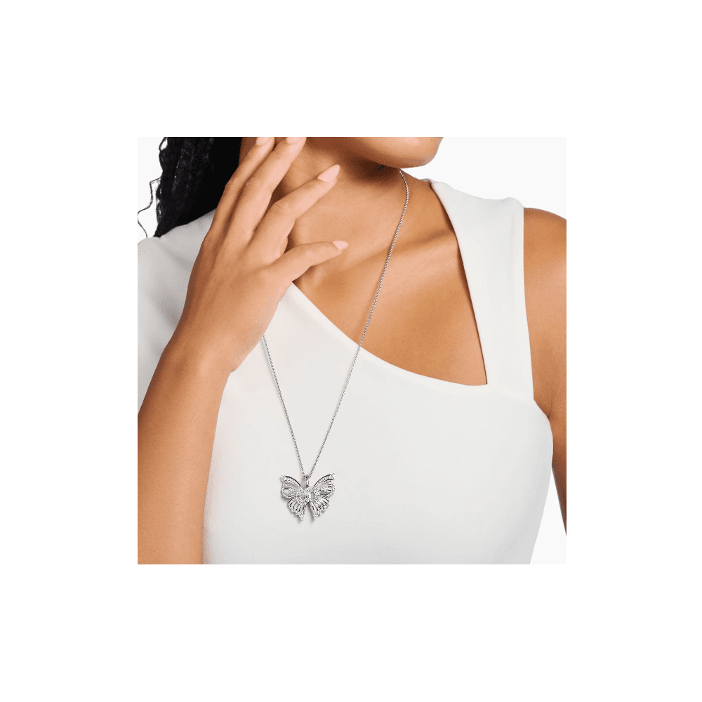 Silver pendant Butterfly Paradise with stones