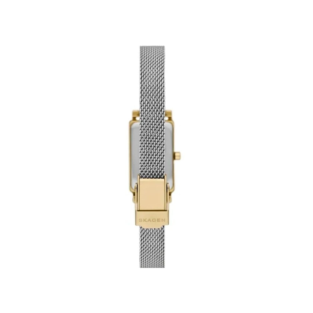 Skagen Women's Hagen Micro (30mm) White Rectangular Dial / Stainless Steel Mesh Bracelet