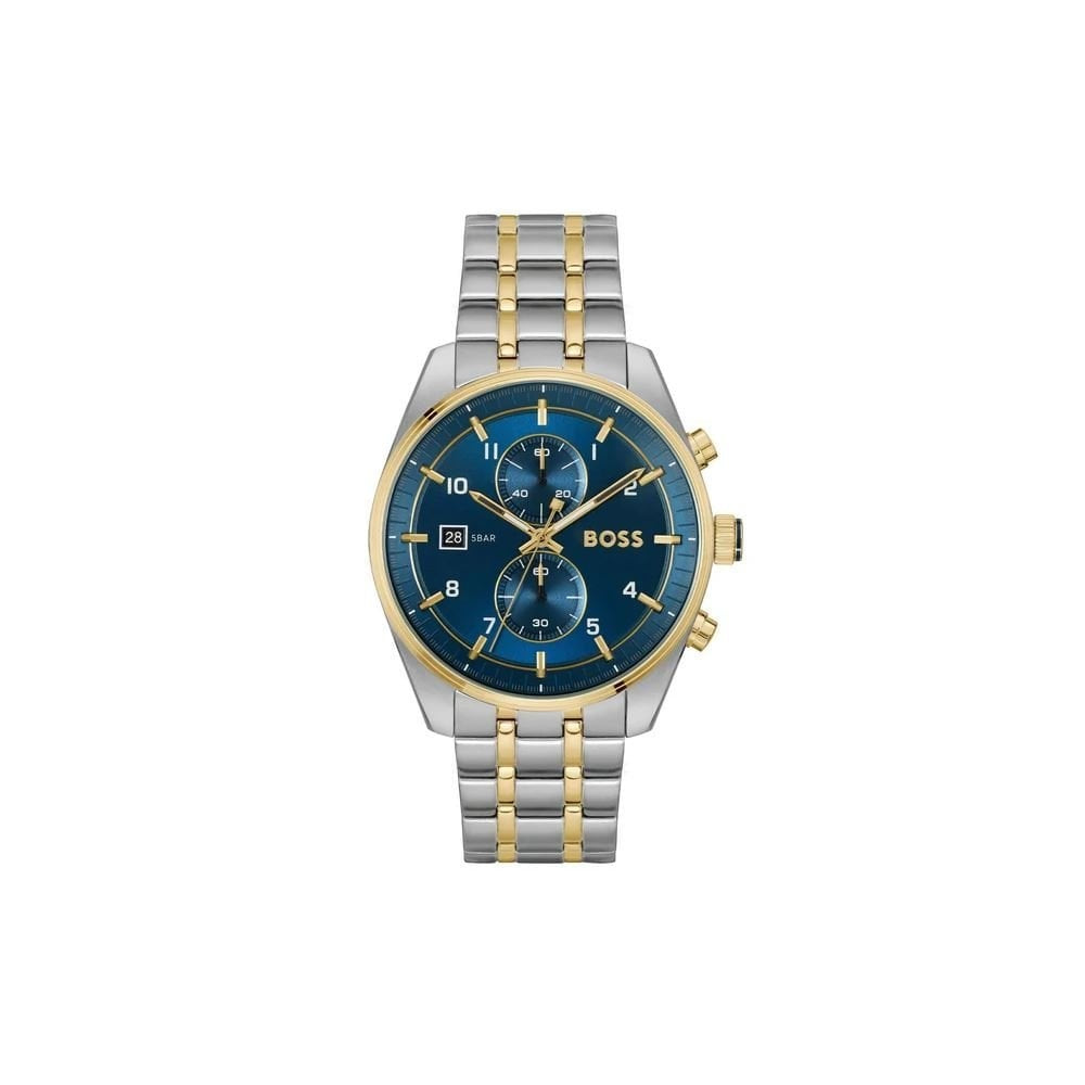 Skytraveller, Blue Dial, Chronograph, Two-Toned, Gents Stainless Steel Watch