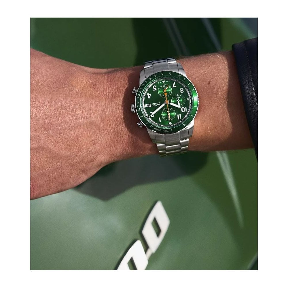Sport Tourer Chronograph, Green Dial, Gents Stainless Steel Watch