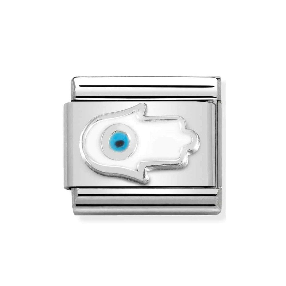 Stainless Steel White Hand Of Fatima Charm