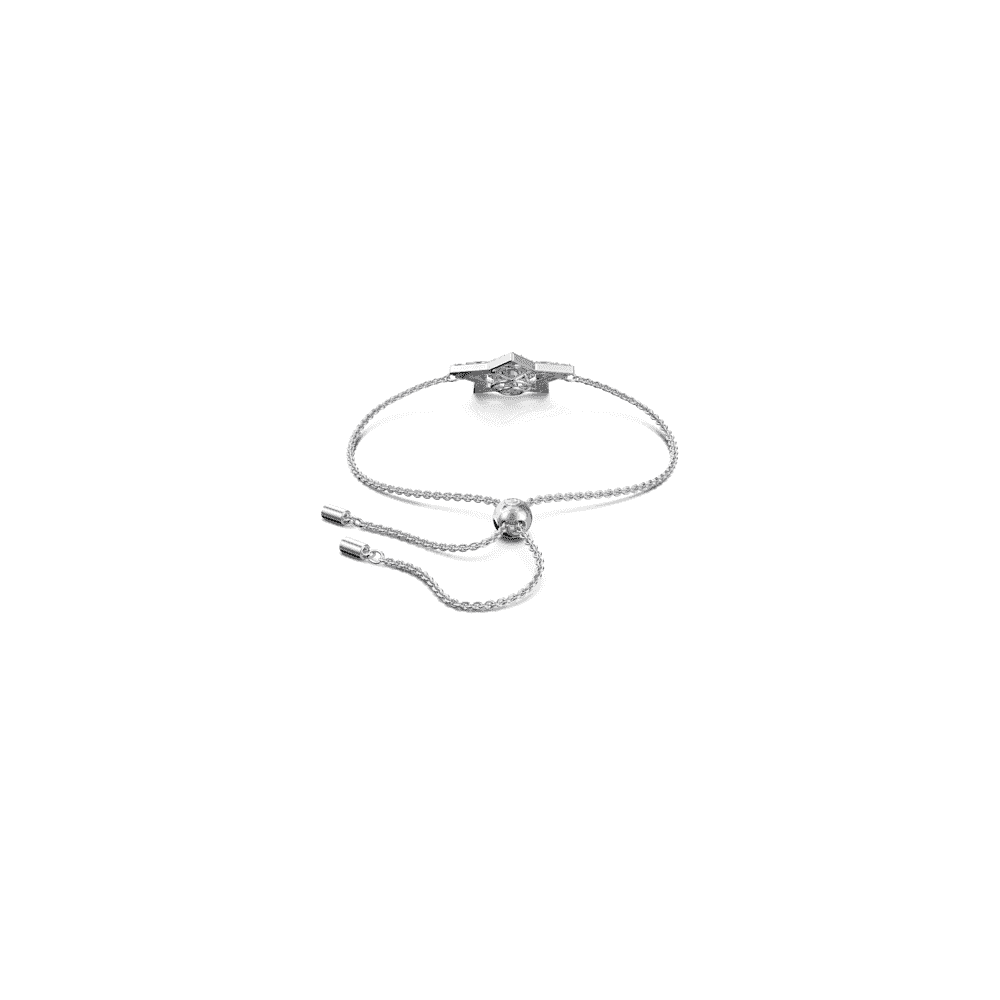 Stella bracelet, Mixed cuts, Star, White, Rhodium plated