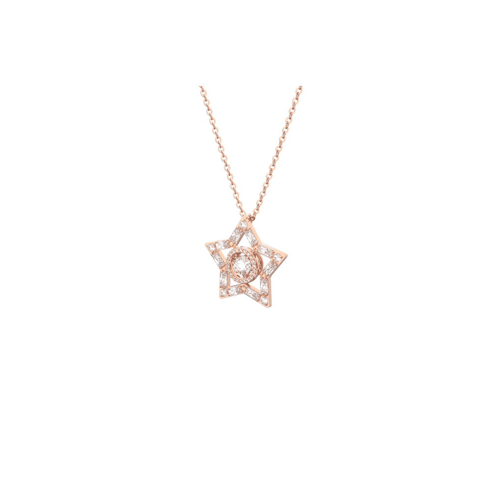 Stella pendant, Mixed cuts, Star, White, Rose gold-tone plated