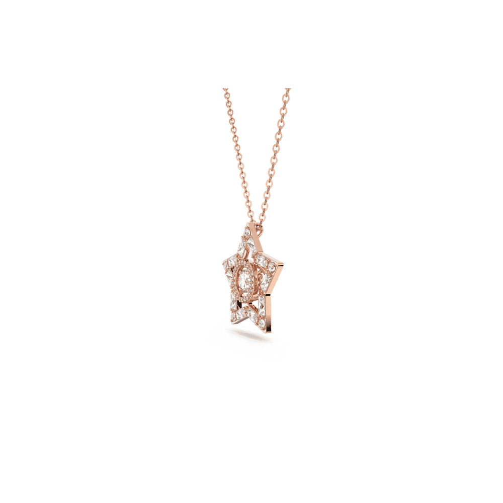 Stella pendant, Mixed cuts, Star, White, Rose gold-tone plated