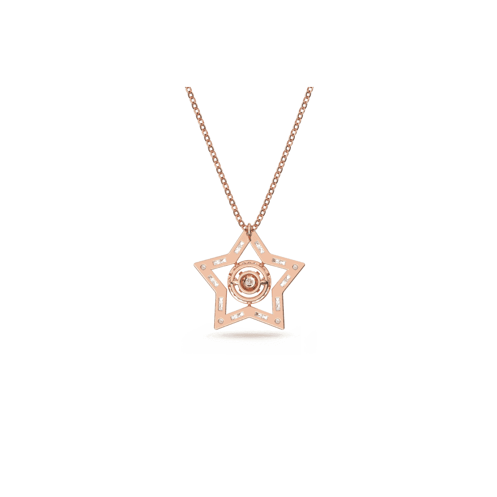 Stella pendant, Mixed cuts, Star, White, Rose gold-tone plated