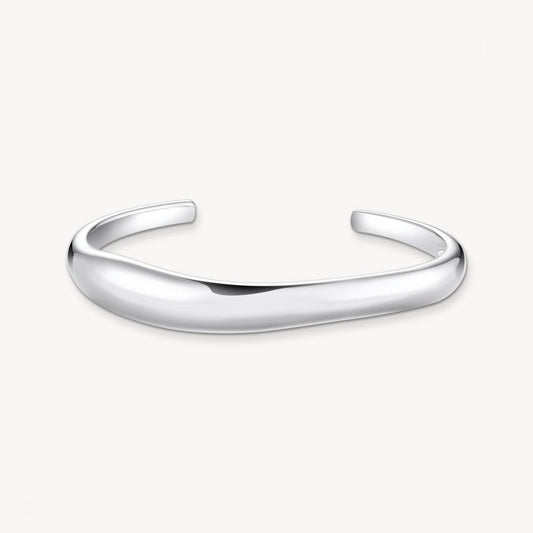 Sterling Silver Bangle in Organic Shape