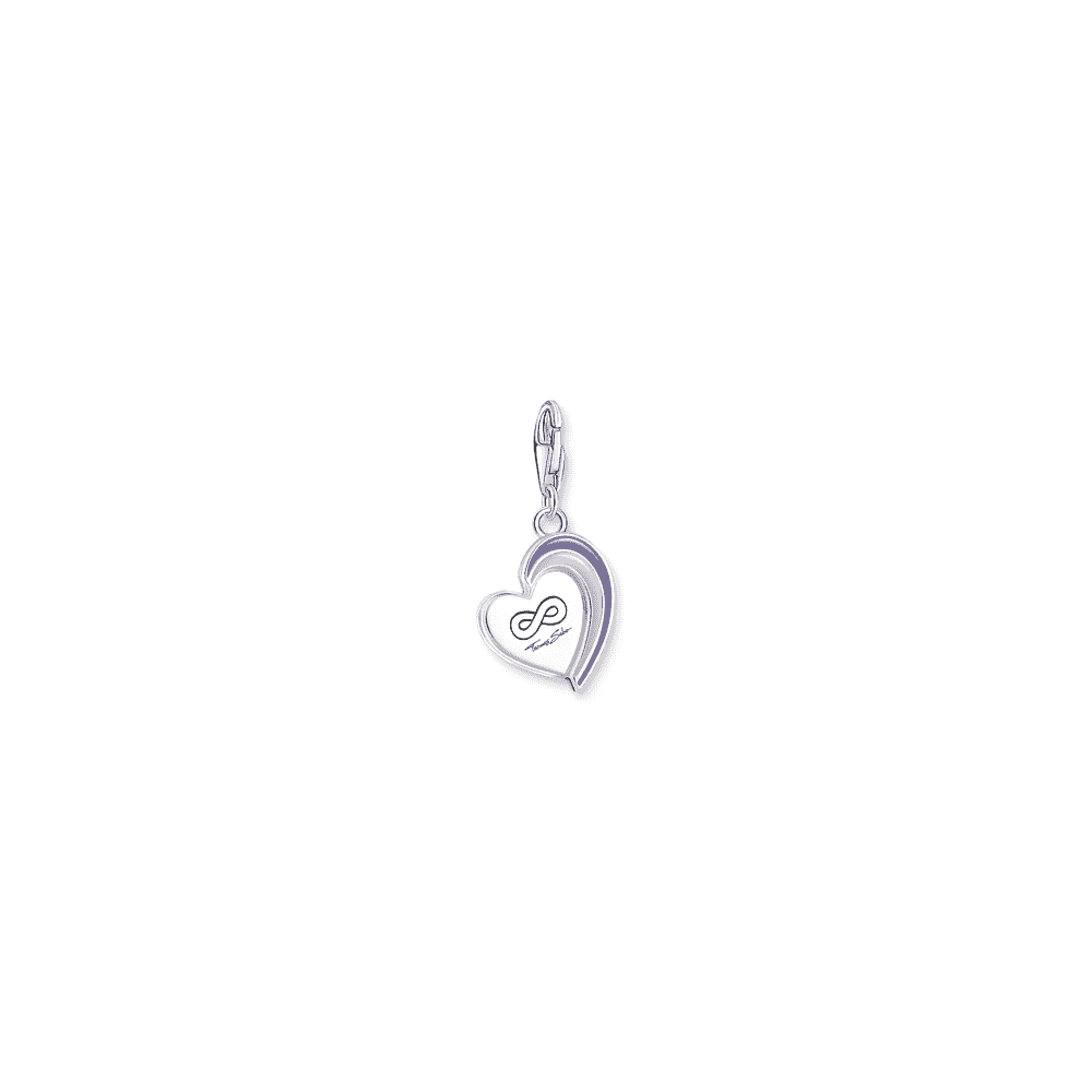 Sterling Silver Best Friends Charm with Violet Cold Enamel