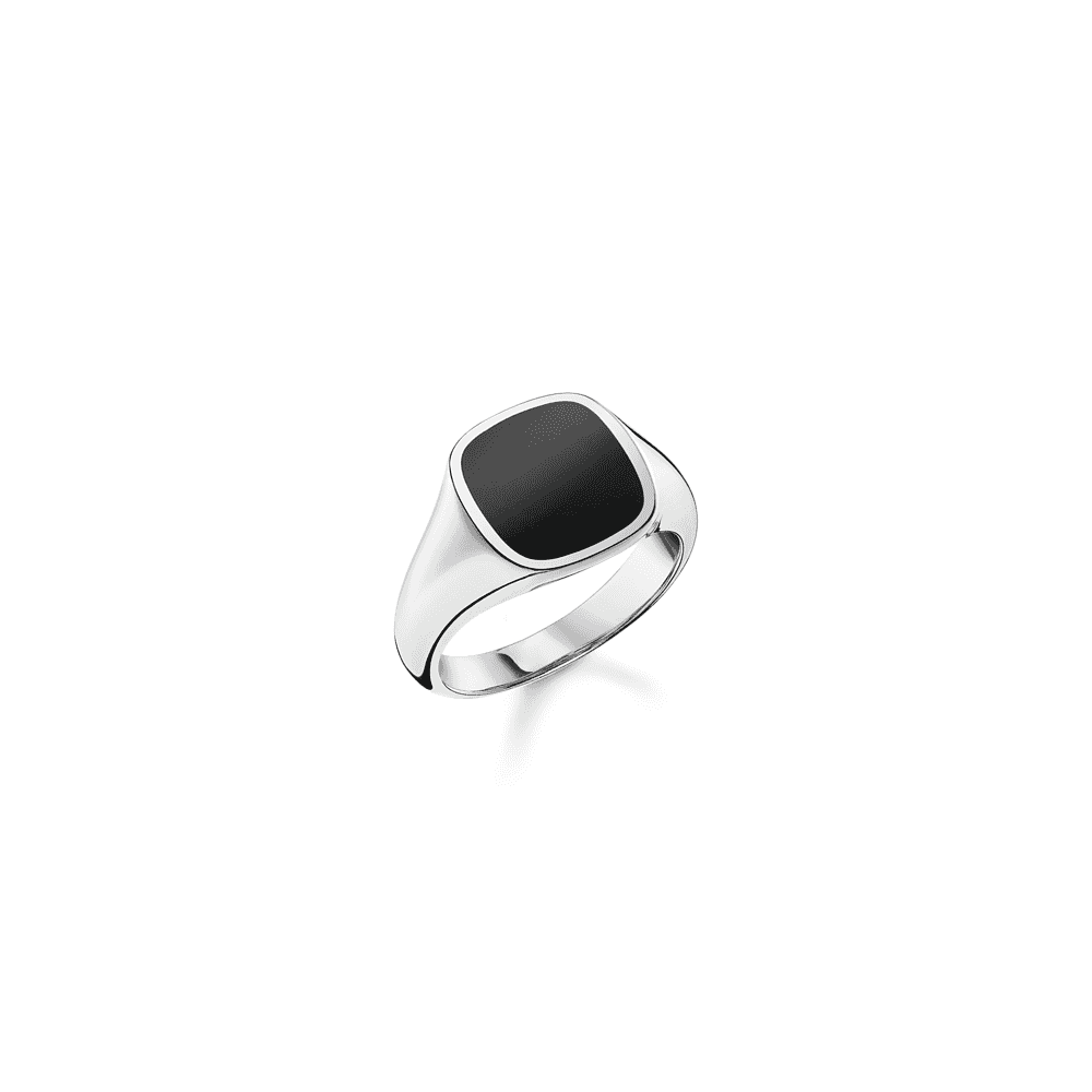 Sterling Silver Black Signet Ring