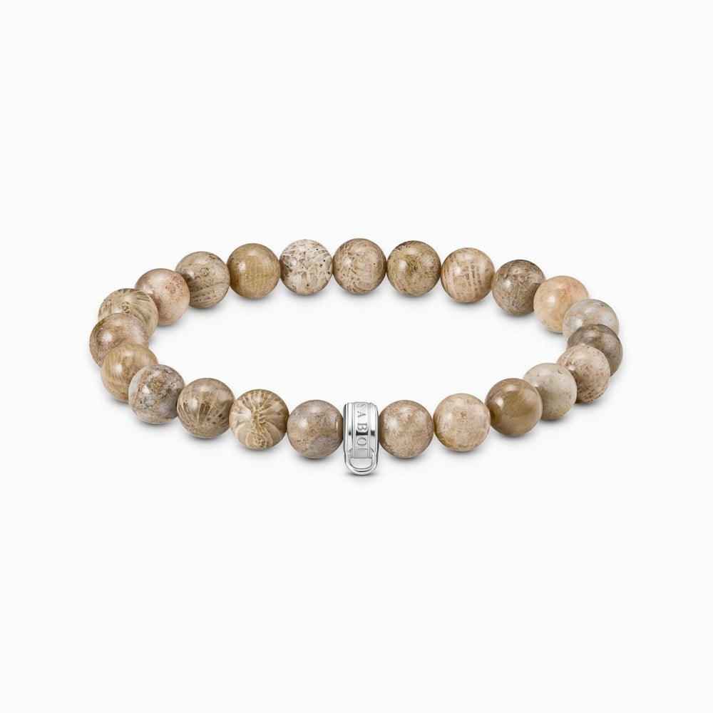 Sterling Silver Bracelet with Daisy Jasper Beads
