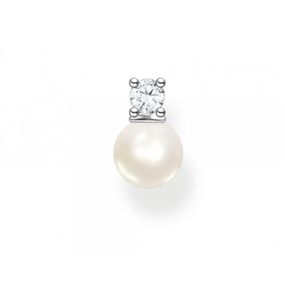 Sterling Silver Charming White and Pearl Earring