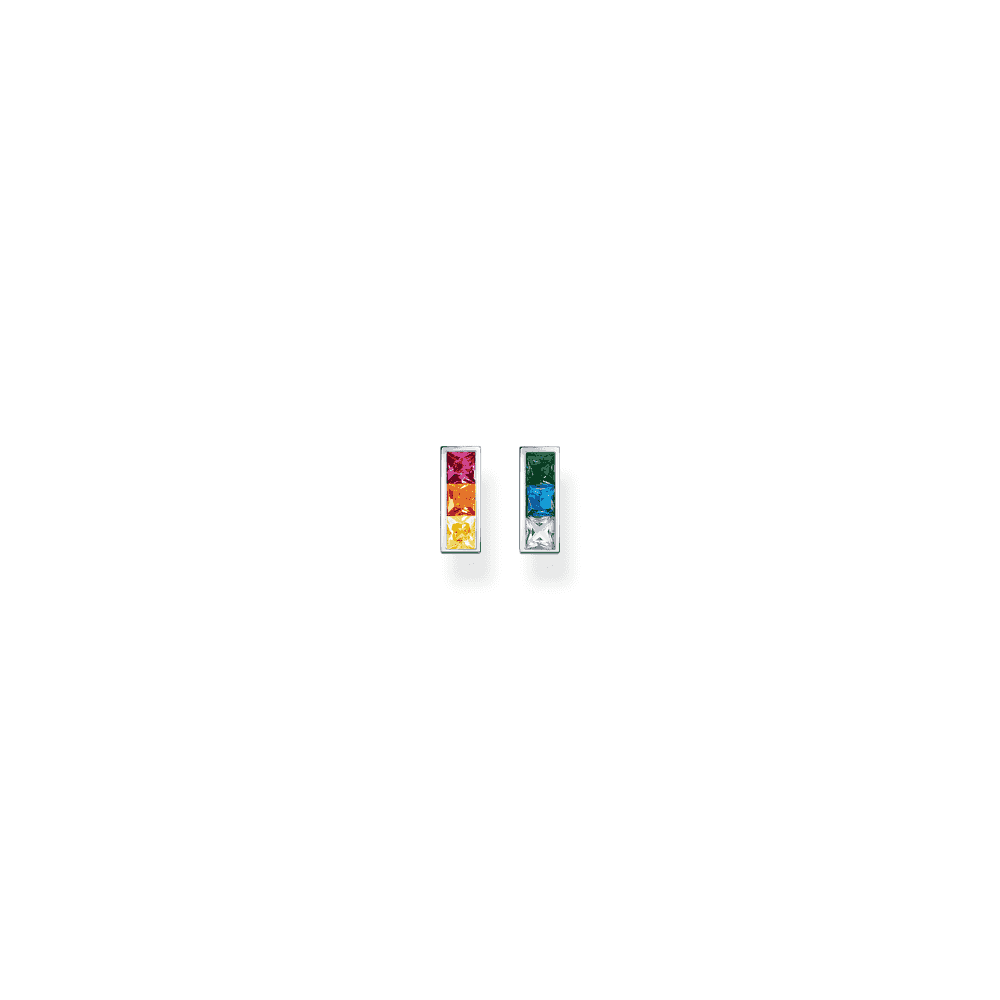 Sterling Silver Colourful Stud Earrings