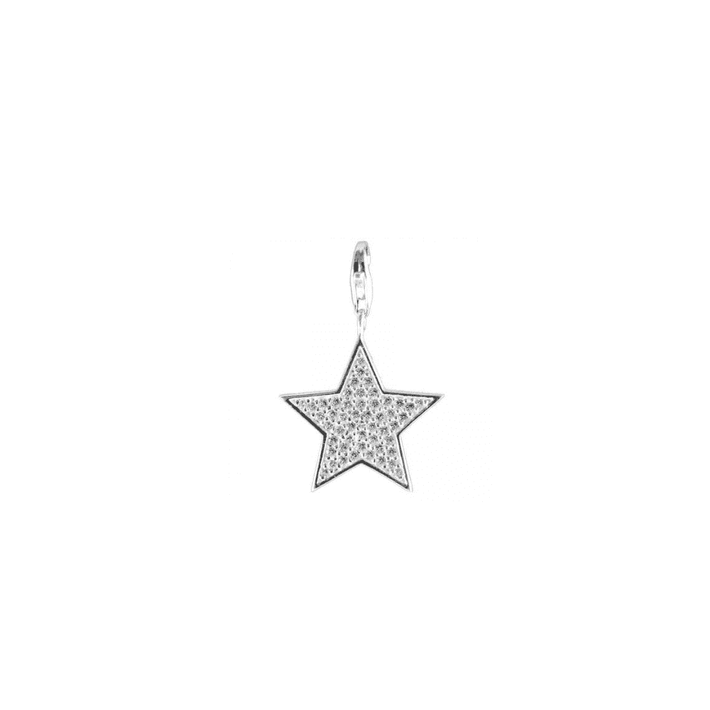 Sterling Silver Cubic Zirconia Medium Star Pendant