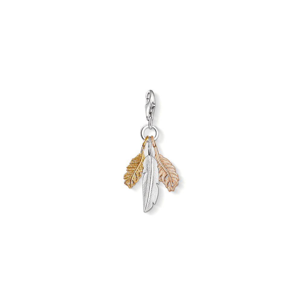 Sterling Silver Feathers Charm