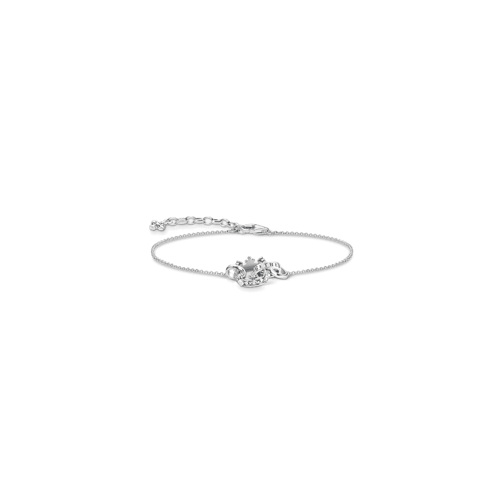 Sterling Silver 'Forever Together' Bracelet with Crown