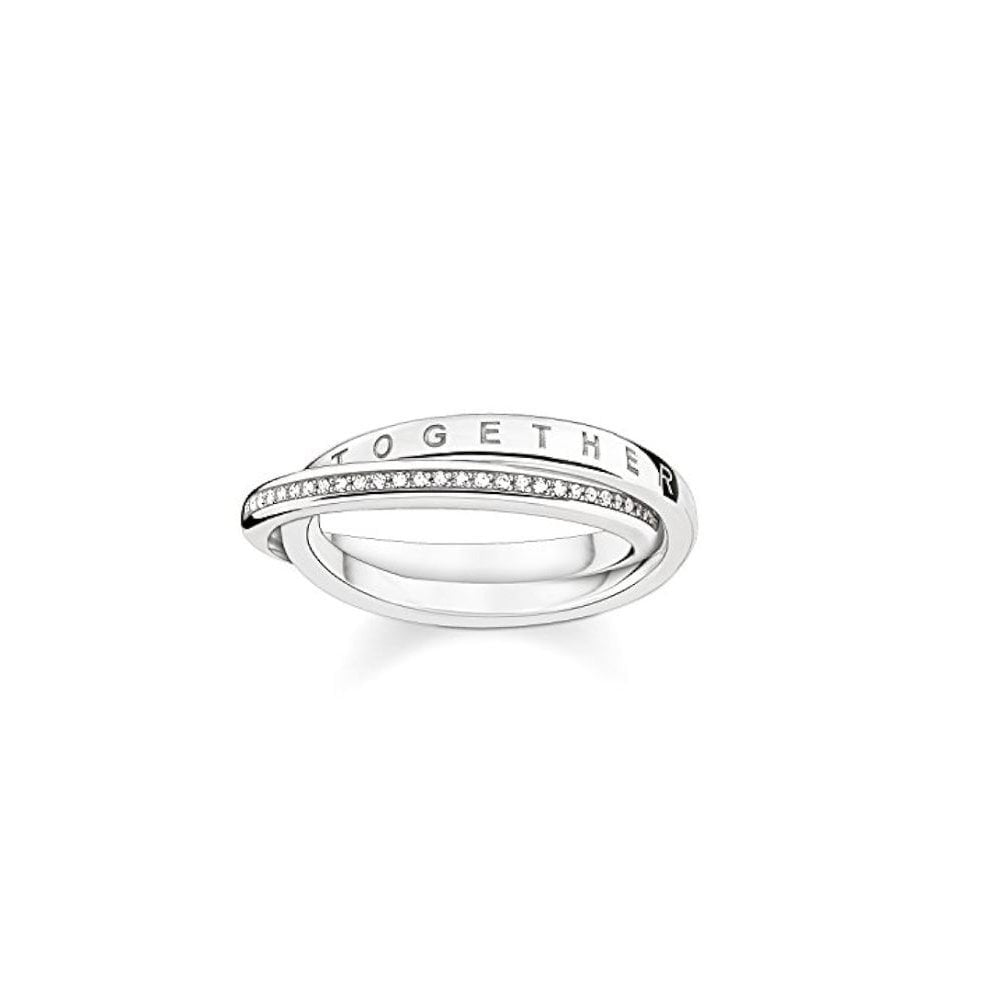 Sterling Silver 'Forever Together' Interlocking Diamond Ring