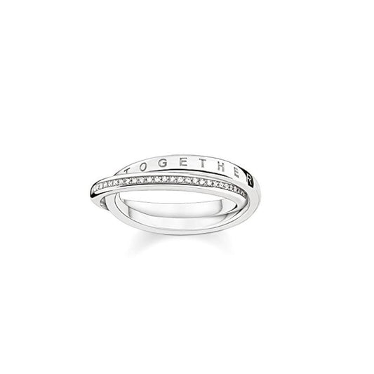 Sterling Silver 'Forever Together' Interlocking Diamond Ring