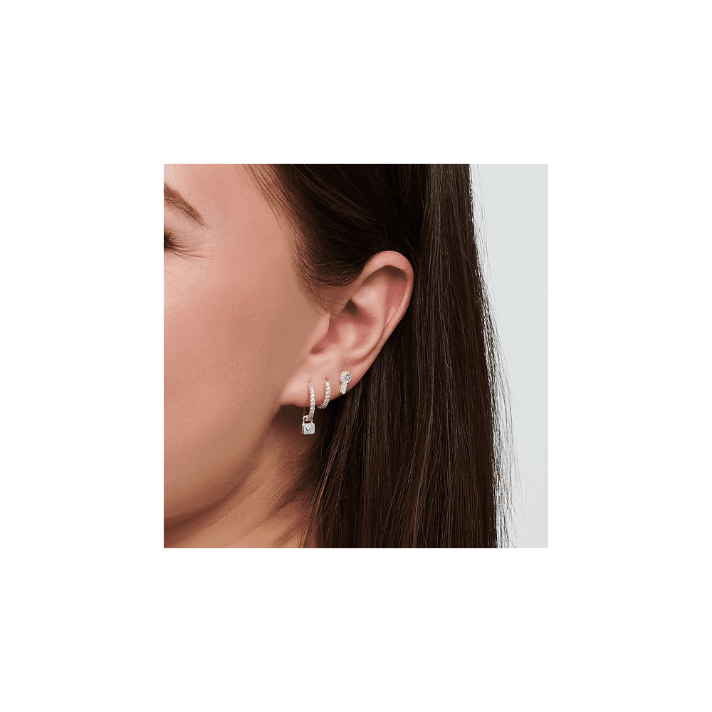 Sterling Silver Key Stud Earrings