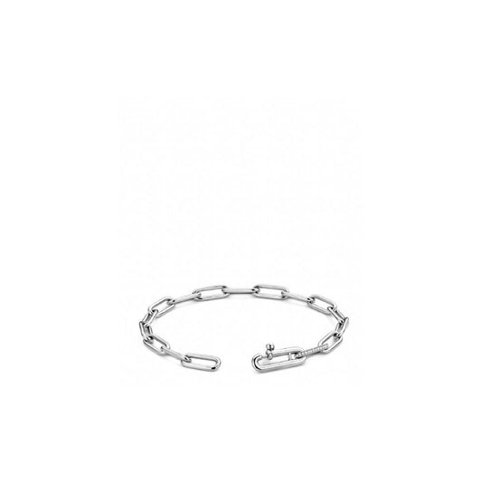 Sterling Silver Link Bracelet with Cubic Zirconia
