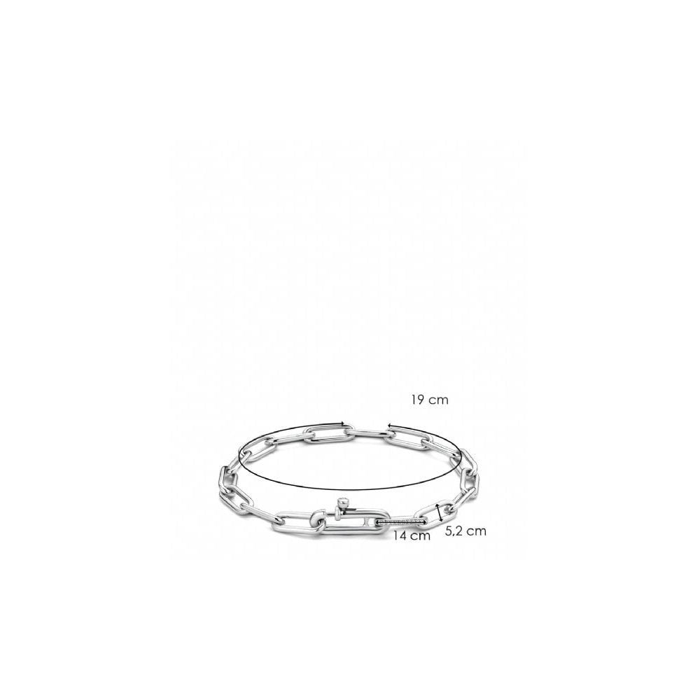 Sterling Silver Link Bracelet with Cubic Zirconia
