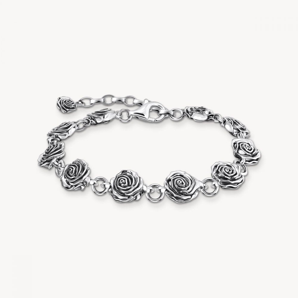 Sterling Silver Midnight Rose Bracelet
