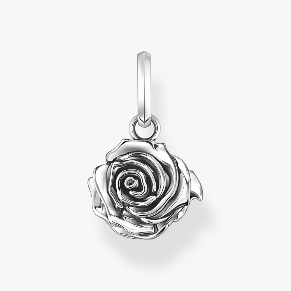 Sterling Silver Midnight Rose Pendant