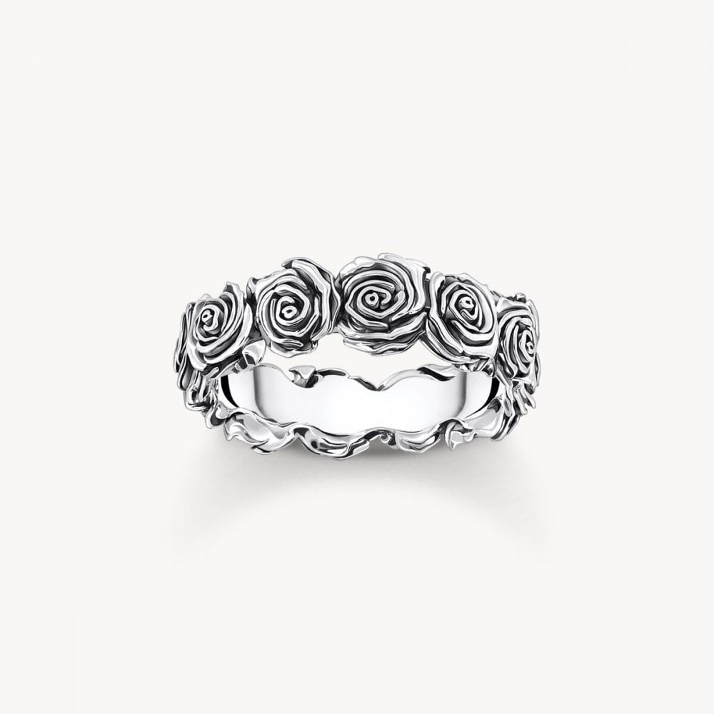 Sterling Silver Midnight Rose Unisex Ring
