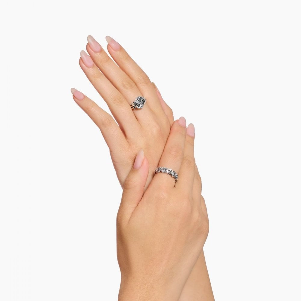 Sterling Silver Midnight Rose Unisex Ring