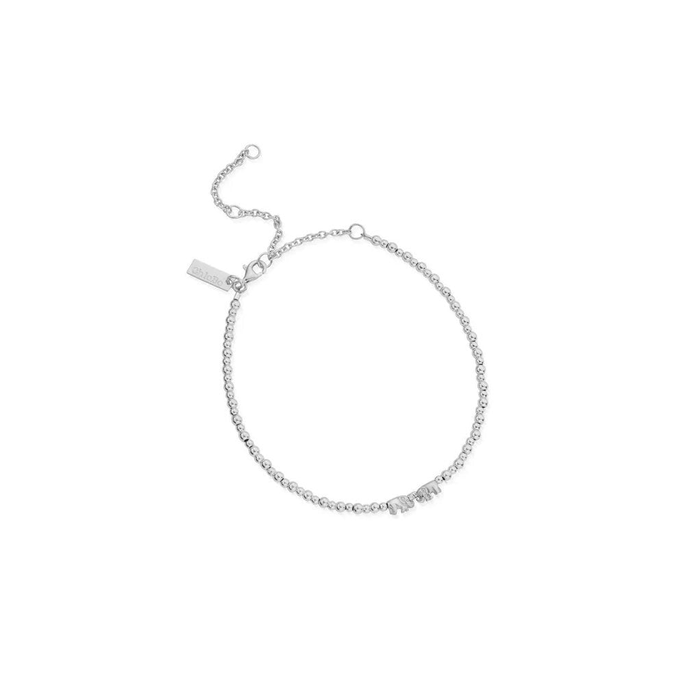 Sterling Silver Mini Cute Lucky Elephant Anklet