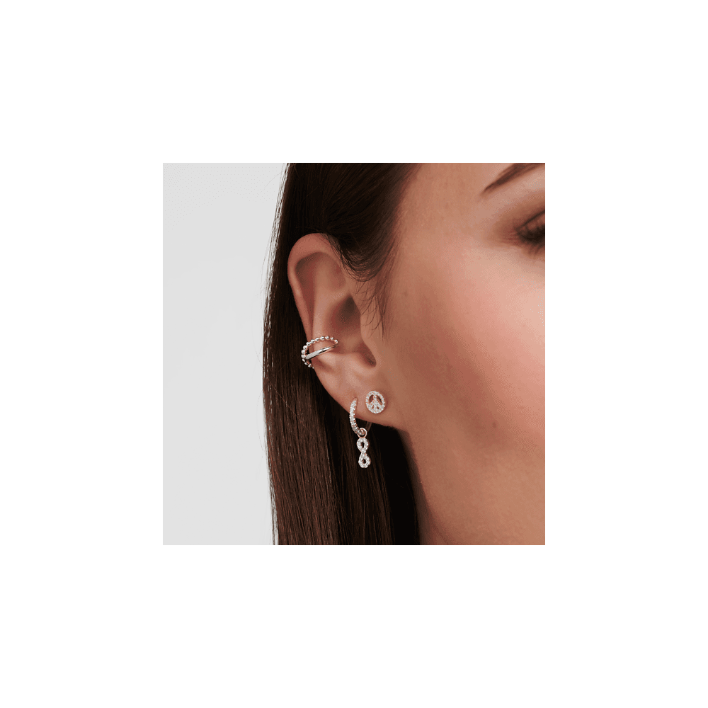 Sterling Silver Peace Sign Earrings