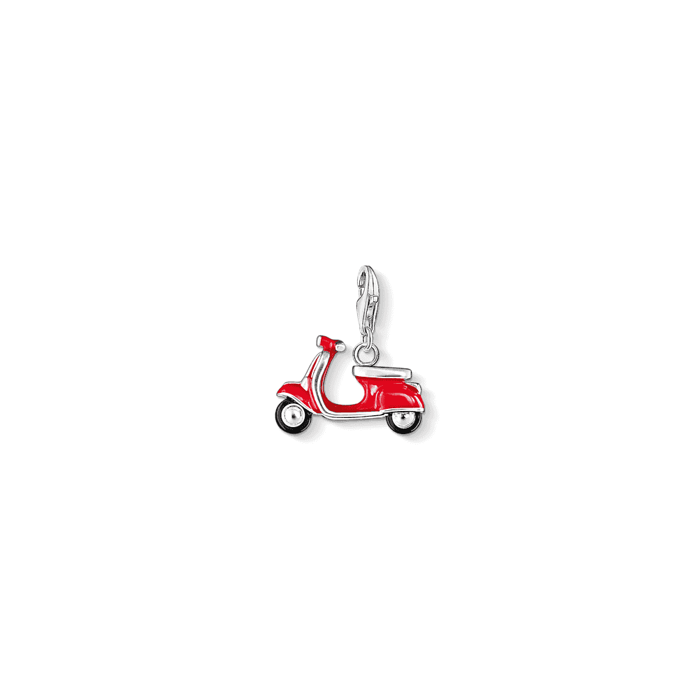 Sterling Silver Red Scooter Charm