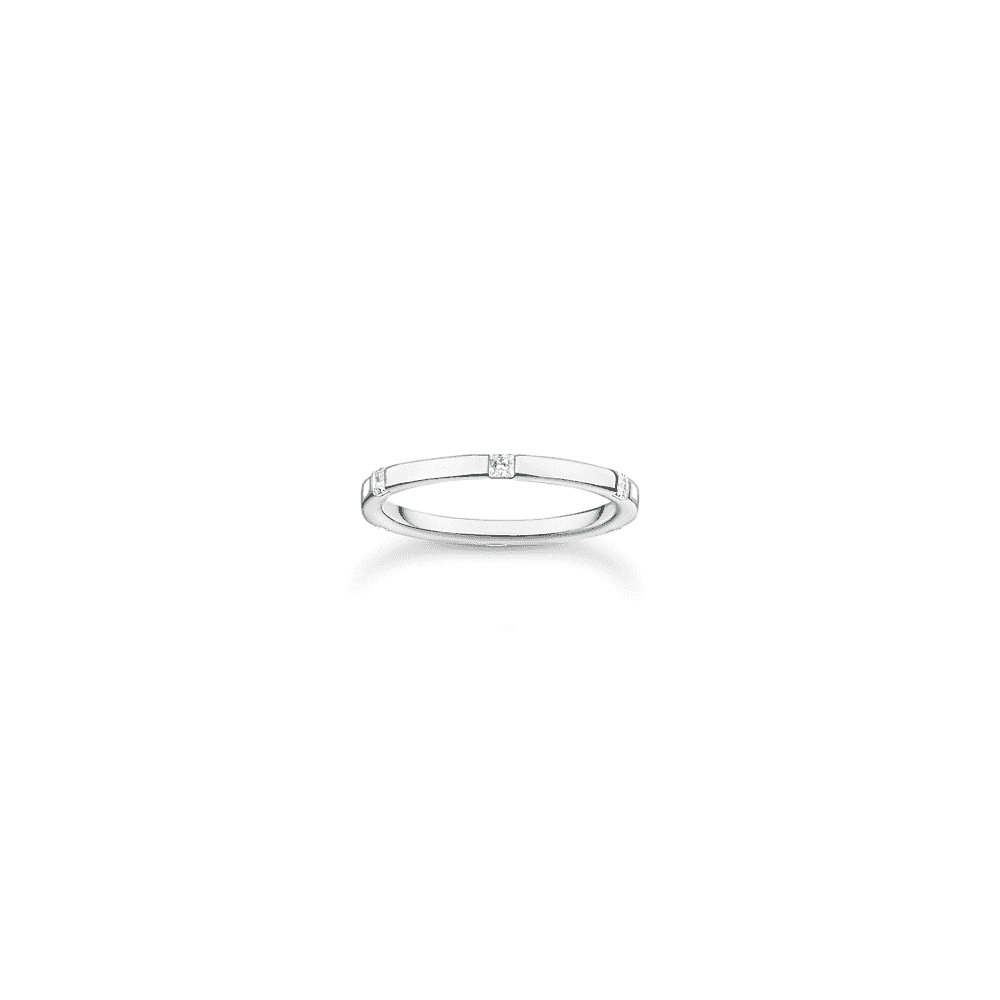 Sterling Silver Ring with White Stones