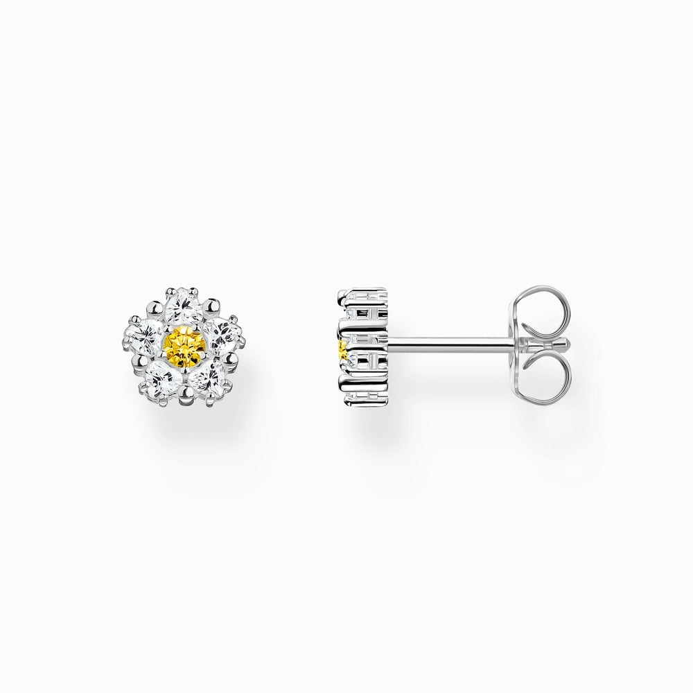 Sterling Silver Small Lovely Daisy Stud Earrings