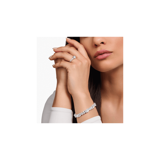 Sterling Silver Solitaire Ring with White Zirconia
